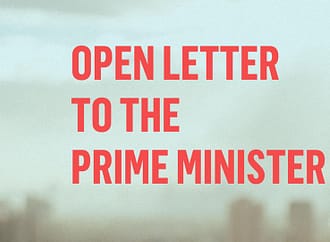 Open Letter To The Prime Minister.